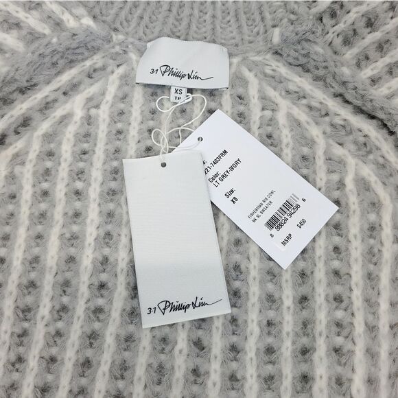 3.1 Phillip Lim Fisherman Rib Cowl Neck Wool Blend Sleeveless Sweater - Picture 12 of 14